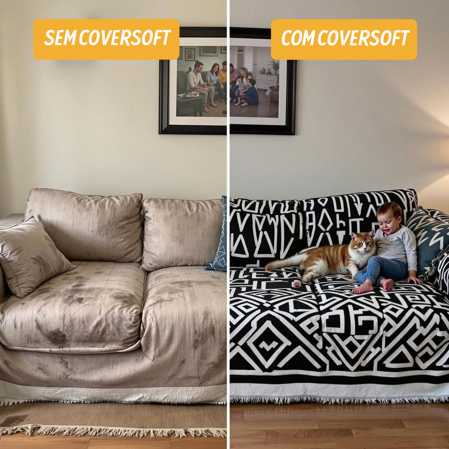 [COMPRE 1, LEVE 3] Cover Soft™ - Capa de Sofá + BRINDE 2 Capas de Almofada